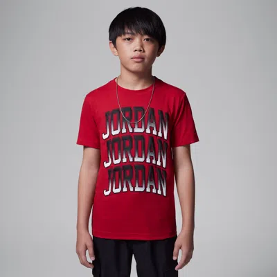 Jordan Kids' Big Boys 3k Graphic Tee In Black/gym Red