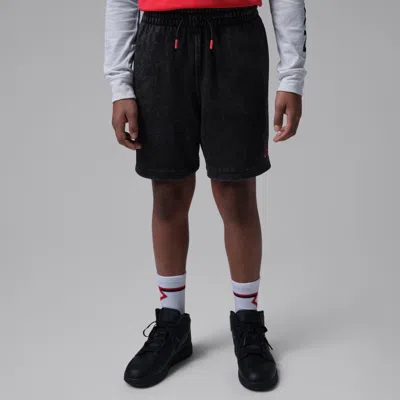 Jordan Big Kids' Acid Wash French Terry Shorts In Black