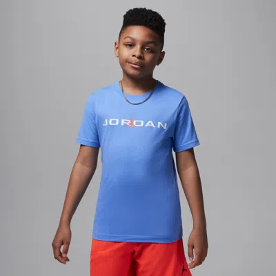 Jordan Big Kids' Air Stretch T-shirt In Blue