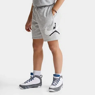 Jordan Big Kids Air Swoosh Fleece Shorts In Gray