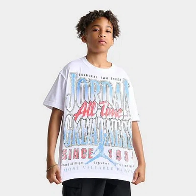 Jordan Big Kids All Time Greatness Graphic T-shirt In White
