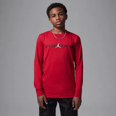Jordan Big Kids' Baseline Long Sleeve T-shirt In Red