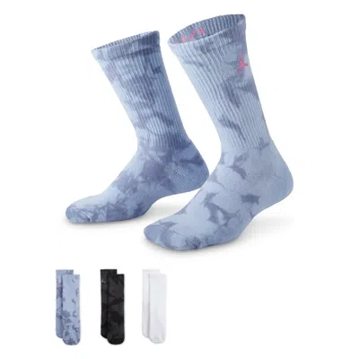 Jordan Big Kids' Blue Jeans And Bling Crew Socks (3 Pairs)