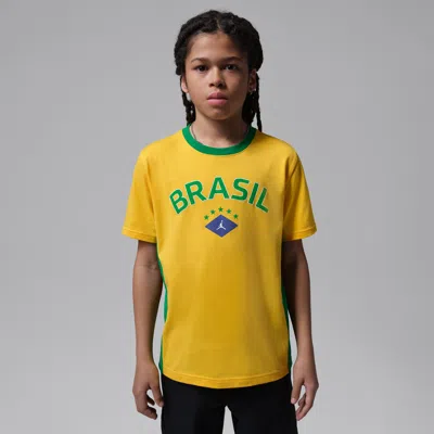 Jordan Big Kids' Brasil Graphic T-shirt In Yellow