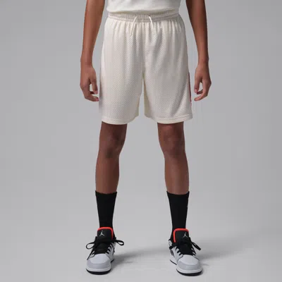 Jordan Big Kids' Brooklyn Baseline Mesh Shorts In White