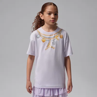 Jordan Big Kids' Charm Necklace T-shirt In Purple