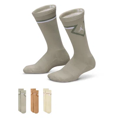 Jordan Big Kids' Diamond Crew Socks (3 Pairs) In Green