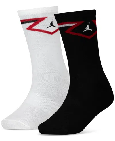 Jordan Big Kids Diamond Logo High Crew Socks, Set Of 2 In Black