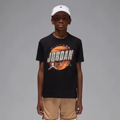 Jordan Big Kids' Distressed Chrome T-shirt In Black