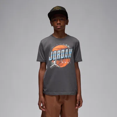 Jordan Big Kids' Distressed Chrome T-shirt In Gray