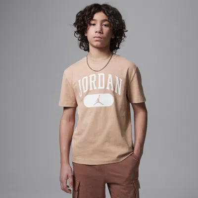 Jordan Big Kids' Elevate Wash T-shirt In Brown