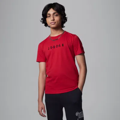 Jordan Big Kids' Embroidered Logo T-shirt In Red