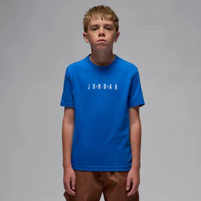 Jordan Big Kids' Embroidered Logo T-shirt In Blue