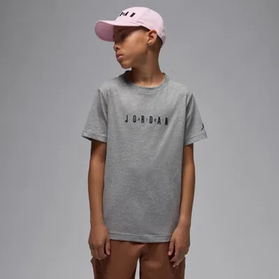 Jordan Big Kids' Embroidered Logo T-shirt In Gray