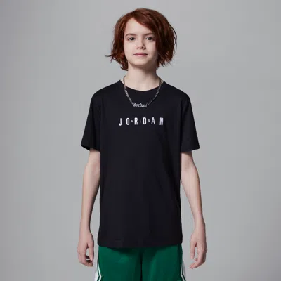 Jordan Big Kids' Embroidered Logo T-shirt In Black