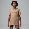 Jordan Big Kids' Embroidered Logo T-shirt In Brown