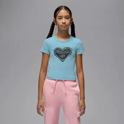 Jordan Big Kids' Etched Wood T-shirt In Blue