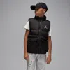 Jordan Big Boys Logo Fleece-lined Faux-down Puffer Vest In Black