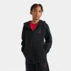 Jordan Big Kids Fleece Ripstop Full-zip Hoodie In Black