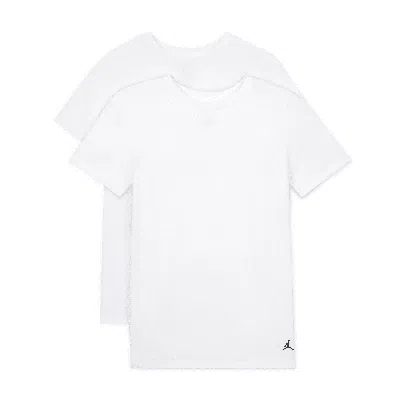 Jordan Boys' Flight Base Tees, Pack Of 2 - Big Kid In White