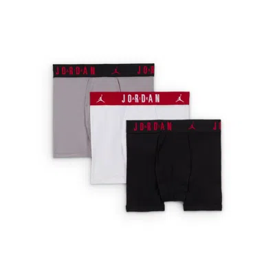 Jordan Big Kids' Flight Cotton Boxer Briefs (3-pack) In Multi