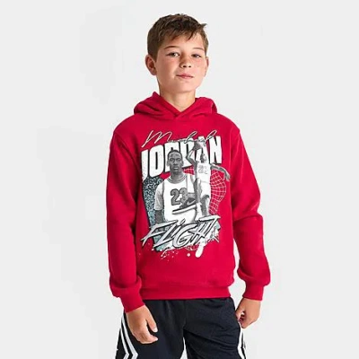 Jordan Big Kids Flight Double Pullover Hoodie In Red