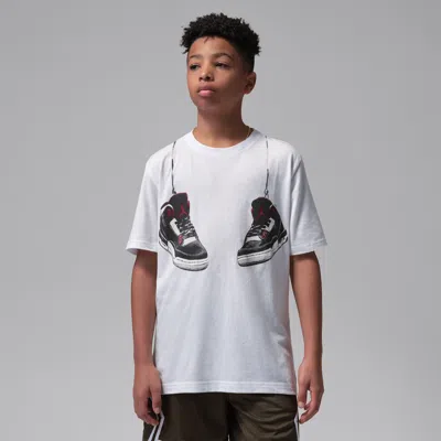 Jordan Big Kids' Hanging Aj3 T-shirt In White