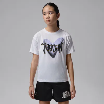 Jordan Big Kids' Heart Sketch T-shirt In White