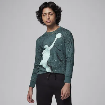 Jordan Big Kids' Jumpman Cement Long Sleeve T-shirt In Green