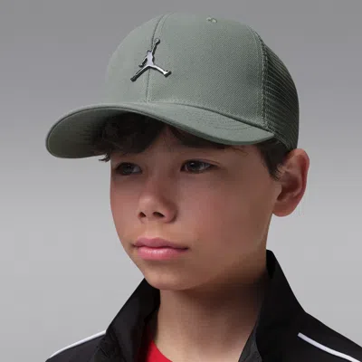 Jordan Big Kids' Metal Jumpman Trucker Hat In Green