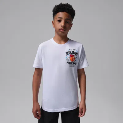 Jordan Big Kids' Mj's Repair Shop T-shirt In White