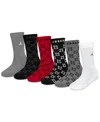 Jordan Big Kids Monogram Essential Crew Socks, Pack Of 6 In Black