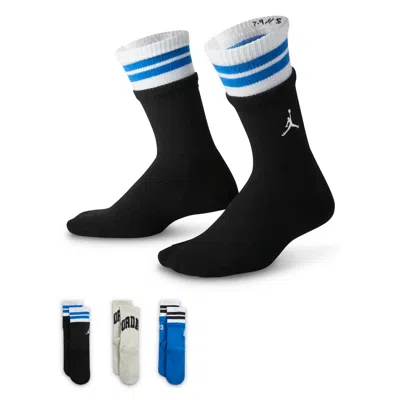 Jordan Big Kids' Mvp Crew Socks (3 Pairs) In Black