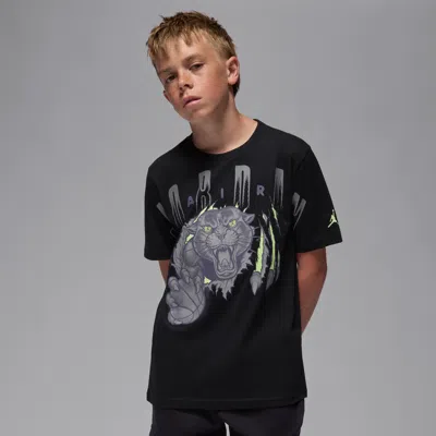 Jordan Big Kids' Panther T-shirt In Black