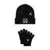 Jordan Big Kids' Patch Beanie 2-piece Set In Black