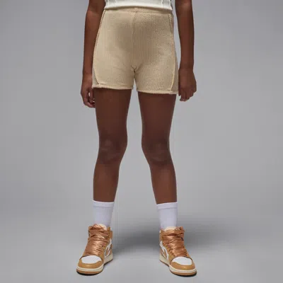 Jordan Big Kids' Ribbed Bike Shorts In Brown