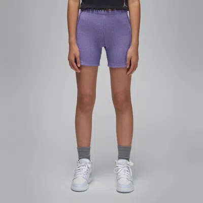 Jordan Big Kids' Ribbed Bike Shorts In Purple