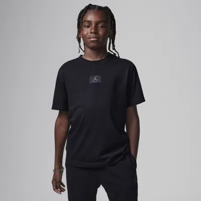 Jordan Big Kids' Ripped Flight Patch T-shirt In Black