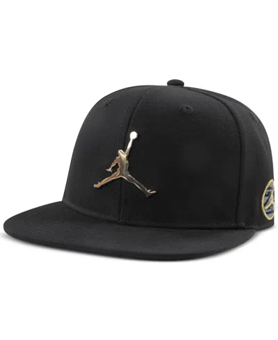 Jordan Big Kids See Me Shine Flatbrim Hat In Black,gold