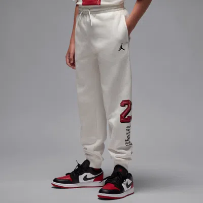 Jordan Big Kids' Sketch Fleece Pants In White