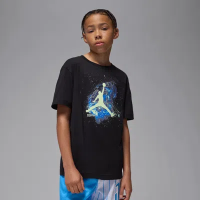 Jordan Big Kids' "sky Is Not The Limit" Glow T-shirt In Black