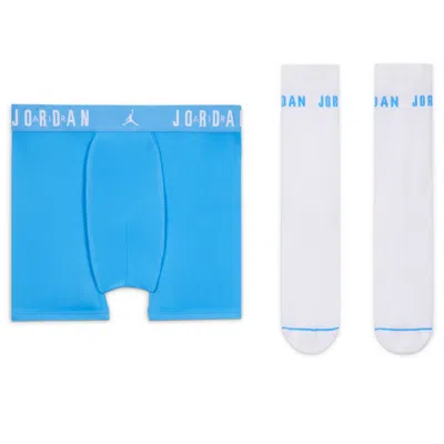 Jordan Big Kids' Socks And Dri-fit Boxer Briefs 2-piece Set In Blue