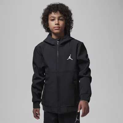 Jordan Boys' Soft Shell Hooded Jacket - Big Kid In Black