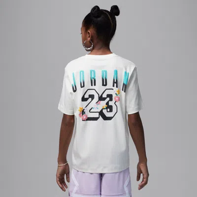 Jordan Big Kids' Summer Bloom Oversized T-shirt In Brown