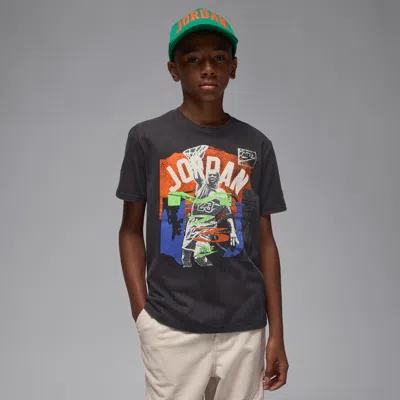Jordan Big Kids' Throwback Slam T-shirt In Black
