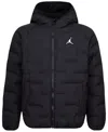 Jordan Big Kids Welded Full-zip Hooded Puffer Jacket In Black