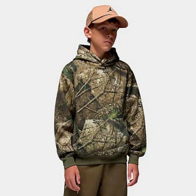 Jordan Big Kids X Realtree Pullover Hoodie In Green