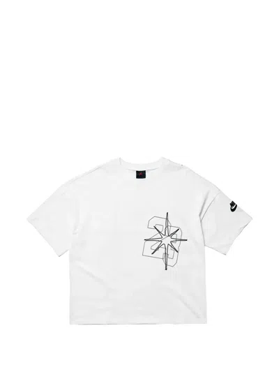 Jordan Black Cat Star-print T-shirt In White