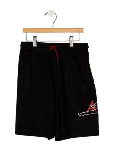 Pre-owned Jordan Kids' Black Patterned Casual Basketball Shorts
