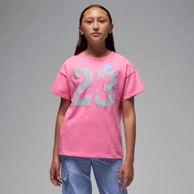 Jordan Blue Jeans And Bling Big Kids' T-shirt In Pink